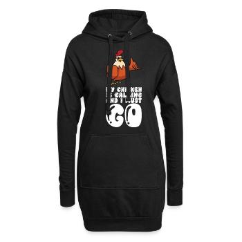 Mon poulet appelle et je dois partir - Sweat-shirt à capuche long Femme - noir - Devant
