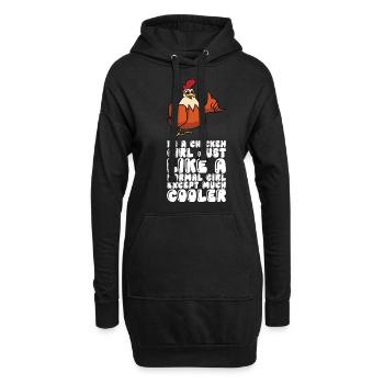 Fille de poulet comme une fille normale beaucoup plus cool - Sweat-shirt à capuche long Femme - noir - Devant