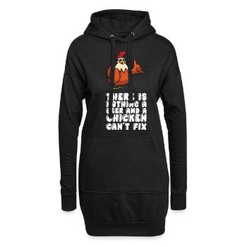 Il n’y a rien qu’une bière et un poulet ne peuvent pas réparer - Sweat-shirt à capuche long Femme - noir - Devant
