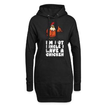 Je ne suis pas célibataire et j’ai un poulet - Sweat-shirt à capuche long Femme - noir - Devant