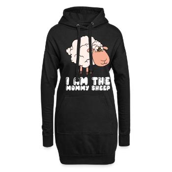 Je suis la mère des brebis - Sweat-shirt à capuche long Femme - noir - Devant