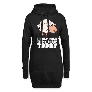 Ich Spreche Heute Nur Mit Meinen Schafen - Hoodie-Kleid - Schwarz - Vorne