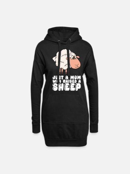 Nur Eine Mutter, Die Ein Schaf Aufgezogen Hat - Hoodie-kjole - sort