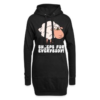 Des moutons pour tous - Sweat-shirt à capuche long Femme - noir - Devant