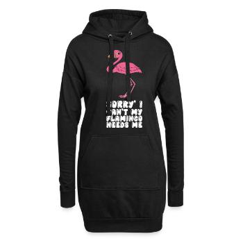 Drôles de graphismes flamants roses - Sweat-shirt à capuche long Femme - noir - Devant