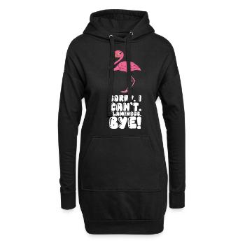 Lustige Flamingo-Grafik - Hoodie-Kleid - Schwarz - Vorne