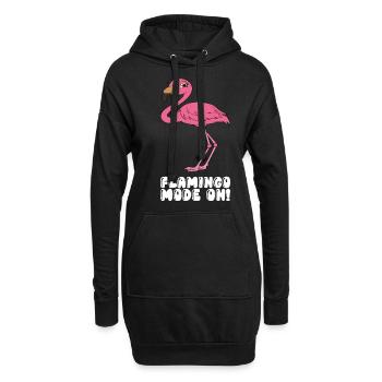 Drôles de graphismes flamants roses - Sweat-shirt à capuche long Femme - noir - Devant