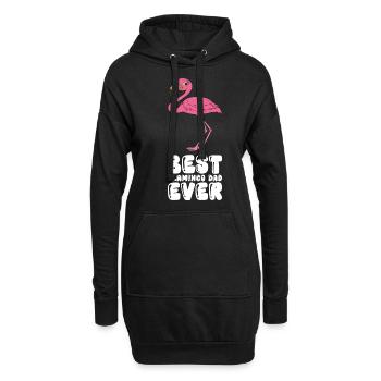 Drôles de graphismes flamants roses - Sweat-shirt à capuche long Femme - noir - Devant