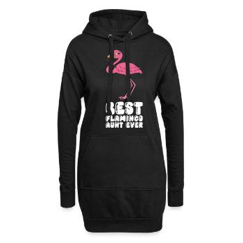 Drôles de graphismes flamants roses - Sweat-shirt à capuche long Femme - noir - Devant