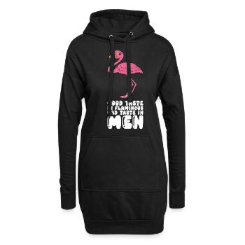 Drôles de graphismes flamants roses - Sweat-shirt à capuche long Femme - noir - Devant