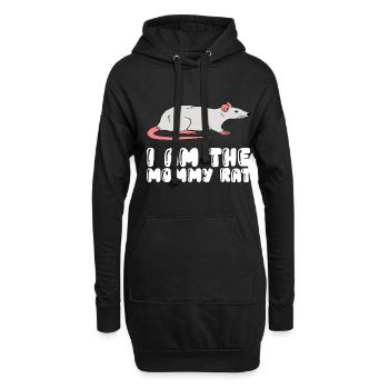 Je suis la maman rat - Sweat-shirt à capuche long Femme - noir - Devant
