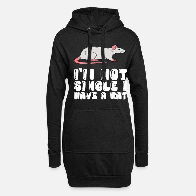 Ich Bin Nicht Single, Ich Habe Eine Ratte - Hoodie-Kleid - Schwarz