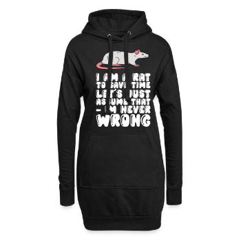 Ich Bin Eine Ratte, Die Sich Nie Irrt - Hoodie-Kleid - Schwarz - Vorne