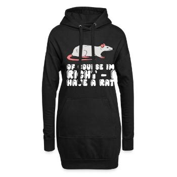 Bien sûr que j’ai raison, j’ai un rat - Sweat-shirt à capuche long Femme - noir - Devant
