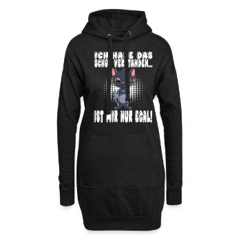 Ich Habe Das Schon Verstanden Ist Mir Nur Egal - Hoodie-Kleid - Schwarz - Vorne