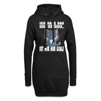 Ich Habe Das Schon Verstanden Ist Mir Nur Egal - Hoodie-Kleid - Schwarz - Vorne