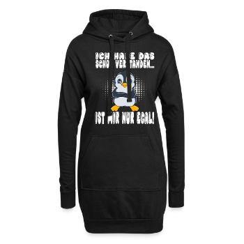 Ich Habe Das Schon Verstanden Ist Mir Nur Egal - Hoodie-Kleid - Schwarz - Vorne