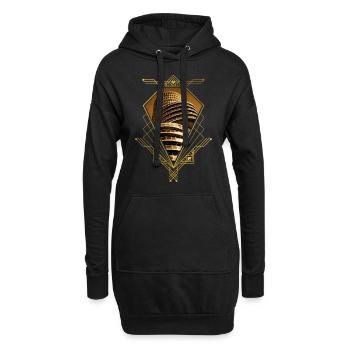 Bochum Deutschland Stadt Skyline Gold Liebe - Hoodie-Kleid - Schwarz - Vorne