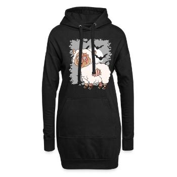 Halloween Zombie Schaf Halloween - Hoodie-Kleid - Schwarz - Vorne