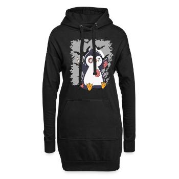Halloween Zombie Tiere Halloween Pinguin - Hoodie-Kleid - Schwarz - Vorne