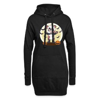 Halloween Zombie Panda Halloween - Hoodie-Kleid - Schwarz - Vorne
