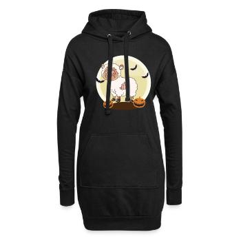 Halloween Zombie Schaf Halloween - Hoodie-Kleid - Schwarz - Vorne