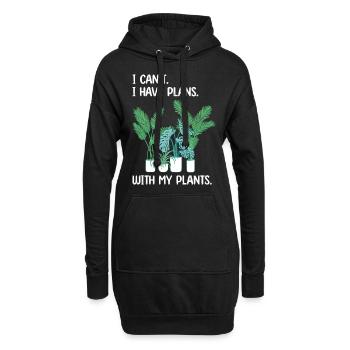 Amoureux des plantes - Sweat-shirt à capuche long Femme - noir - Devant