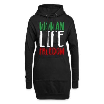 Woman Life Freedom Frau Frauen Frauenrechte Iran - Hoodie-Kleid - Schwarz - Vorne