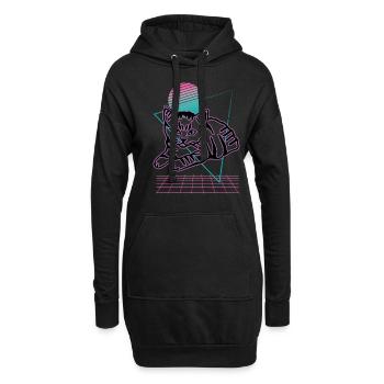 Chat graphique Retro Cat pour les propriétaires de chats - Sweat-shirt à capuche long Femme - noir - Devant
