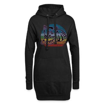 Chat graphique Retro Cat pour les propriétaires de chats - Sweat-shirt à capuche long Femme - noir - Devant