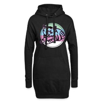 Chat graphique Retro Cat pour les propriétaires de chats - Sweat-shirt à capuche long Femme - noir - Devant