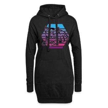 Chat graphique Retro Cat pour les propriétaires de chats - Sweat-shirt à capuche long Femme - noir - Devant