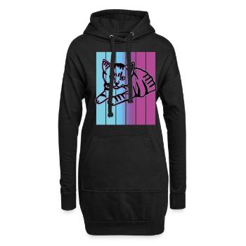 Chat graphique Retro Cat pour les propriétaires de chats - Sweat-shirt à capuche long Femme - noir - Devant