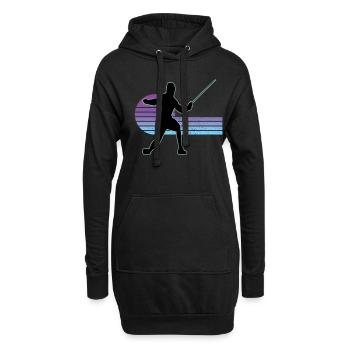 Fechten Fechtsport Fechtkampf Sportfechten - Hoodie-Kleid - Schwarz - Vorne