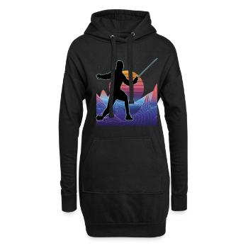 Fechten Fechtsport Fechtkampf Sportfechten - Hoodie-Kleid - Schwarz - Vorne