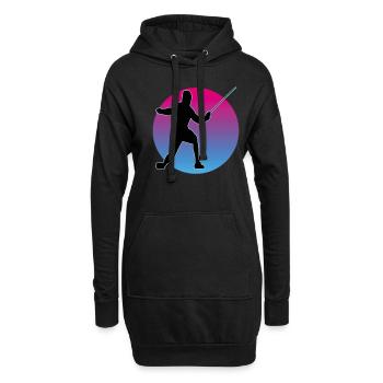 Fechten Fechtsport Fechtkampf Sportfechten - Hoodie-Kleid - Schwarz - Vorne