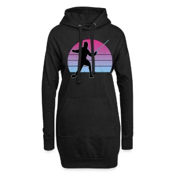 Escrime Escrime Escrime sportive - Sweat-shirt à capuche long Femme - noir - Devant