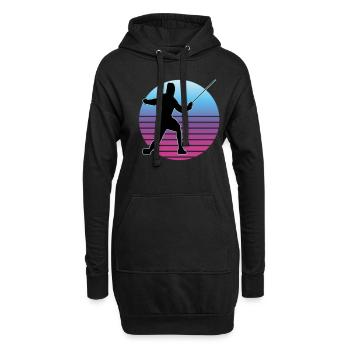 Fechten Fechtsport Fechtkampf Sportfechten - Hoodie-Kleid - Schwarz - Vorne