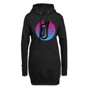 Joueur de tuba Tuba Instrument de musique - Sweat-shirt à capuche long Femme - noir - Devant