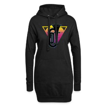 Joueur de tuba Tuba Instrument de musique - Sweat-shirt à capuche long Femme - noir - Devant