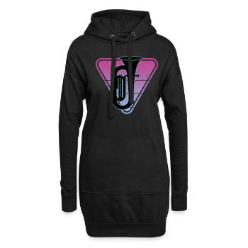 Joueur de tuba Tuba Instrument de musique - Sweat-shirt à capuche long Femme - noir - Devant