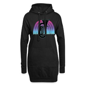 Joueur de tuba Tuba Instrument de musique - Sweat-shirt à capuche long Femme - noir - Devant