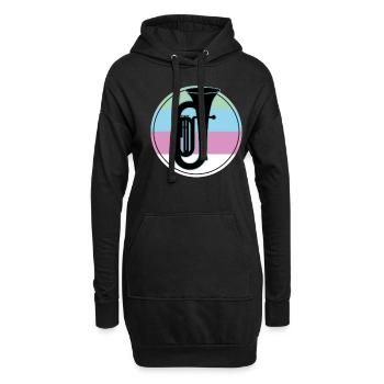 Joueur de tuba Tuba Instrument de musique - Sweat-shirt à capuche long Femme - noir - Devant