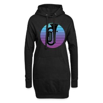 Joueur de tuba Tuba Instrument de musique - Sweat-shirt à capuche long Femme - noir - Devant