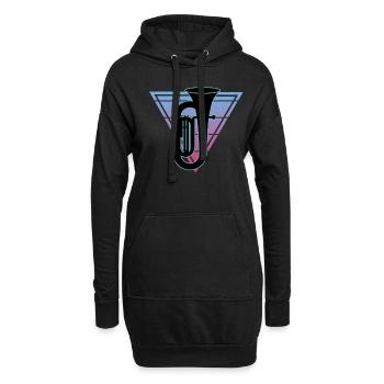 Joueur de tuba Tuba Instrument de musique - Sweat-shirt à capuche long Femme - noir - Devant