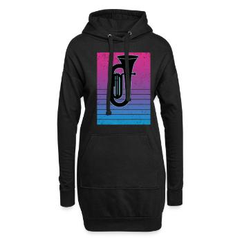 Joueur de tuba Tuba Instrument de musique - Sweat-shirt à capuche long Femme - noir - Devant