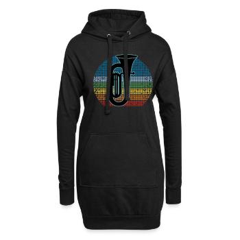 Joueur de tuba Tuba Instrument de musique - Sweat-shirt à capuche long Femme - noir - Devant