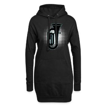 Joueur de tuba Tuba Instrument de musique - Sweat-shirt à capuche long Femme - noir - Devant