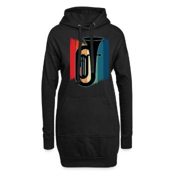 Joueur de tuba Tuba Instrument de musique - Sweat-shirt à capuche long Femme - noir - Devant