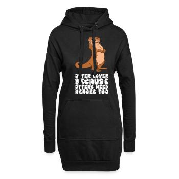 Niedliche Otter-Wortspiele Und Otter-Witze - Hoodie-Kleid - Schwarz - Vorne